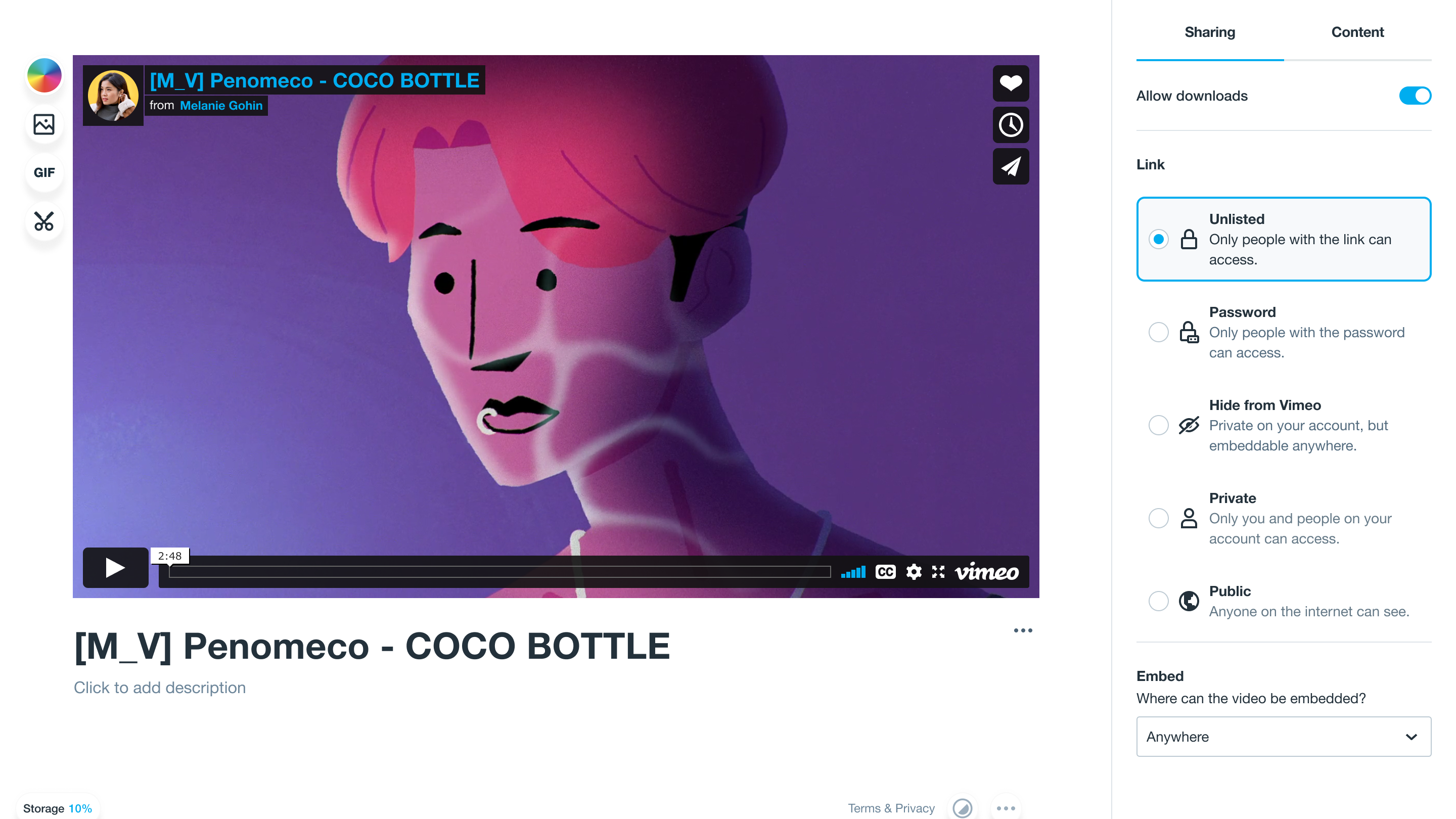 How to share a private video securely: Vimeo, YouTube, and Google Drive You asked for it, we built it. Now Vimeo Plus, Pro, Business, and Premium members can send people private links to their unlisted video pages.