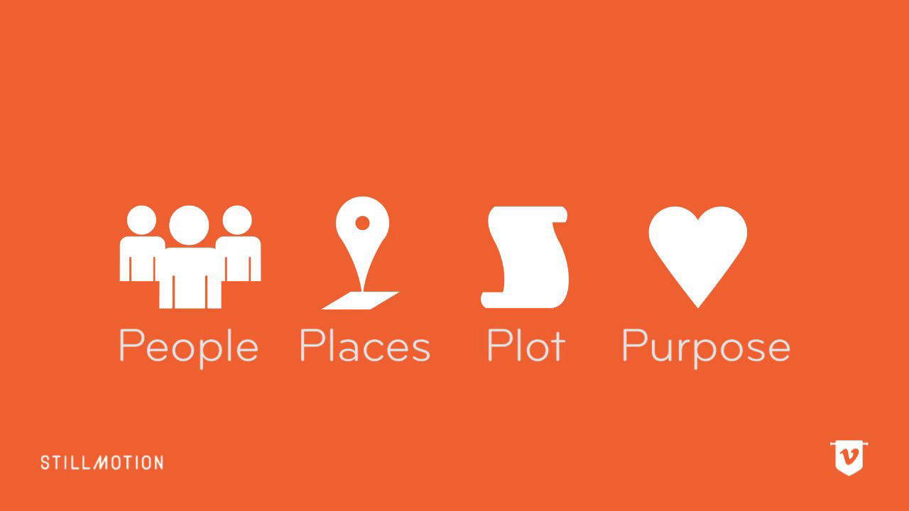 Learn about the art of storytelling from the folks at Stillmotion, starting with the four P's of storytelling: People, Place, Plot, and Purpose. Learn about the art of storytelling from the folks at Stillmotion, starting with the four P's of storytelling: People, Place, Plot, and Purpose.