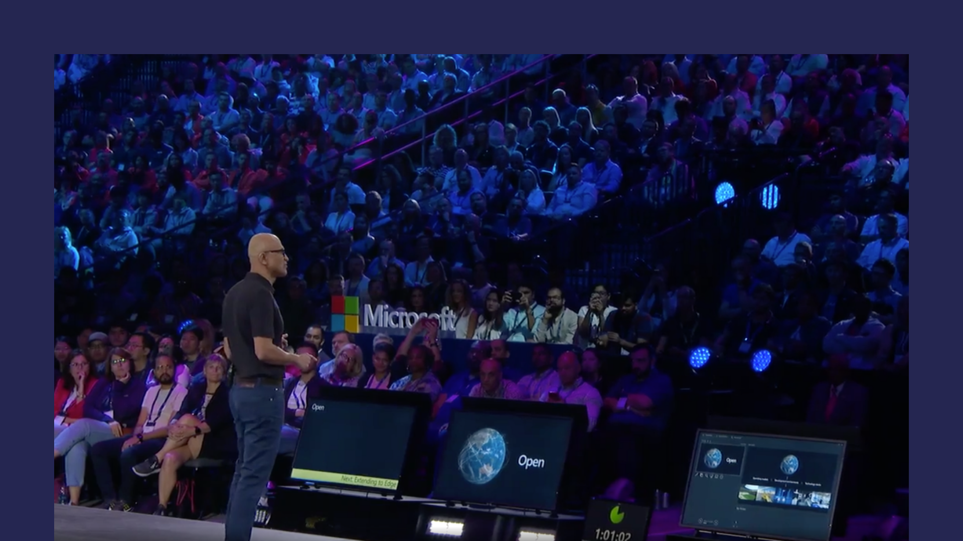 Microsoft CEO Satya Nadella speaking at Microsoft Inspire Microsoft CEO Satya Nadella speaking at Microsoft Inspire