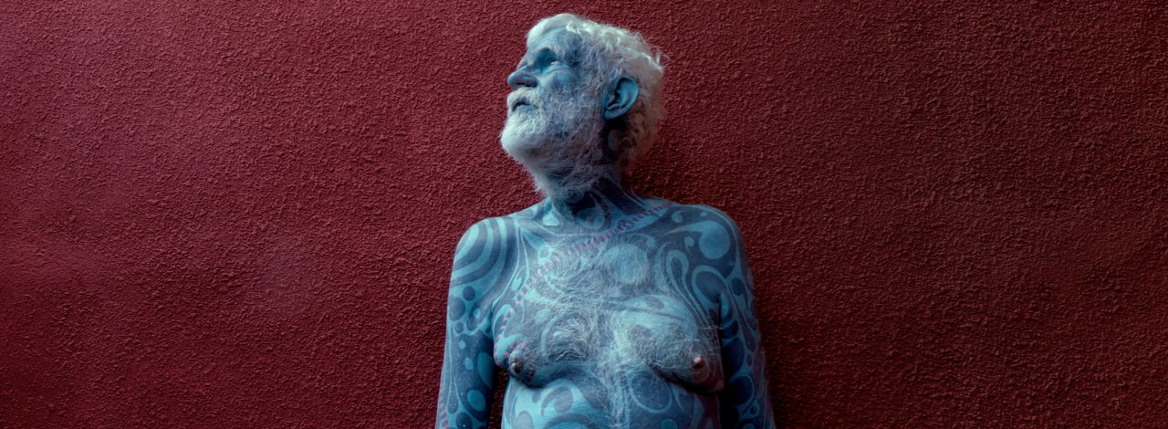Staff Pick Premiere: "out of the blue" by friendzone Directing duo frienzone tell the story of Jim Hall, a 78-year-old man whose body is covered with one beautiful tattoo.