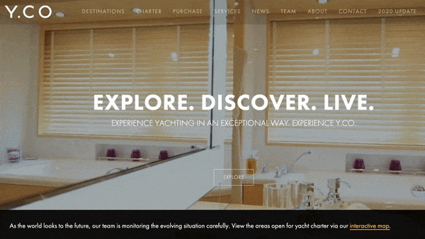 Yacht brand Y.cho's video background for their website