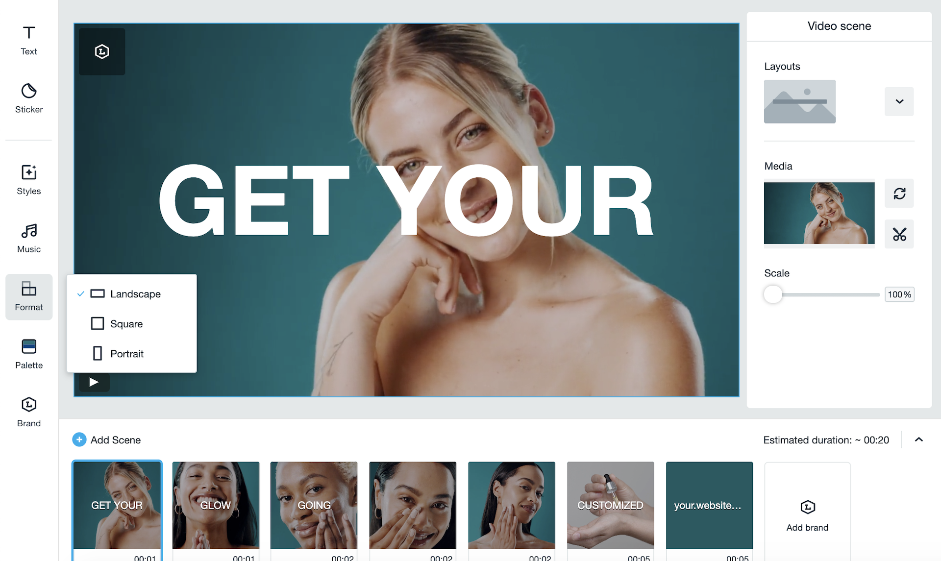 Vimeo Create ratio interface Vimeo Create ratio interface