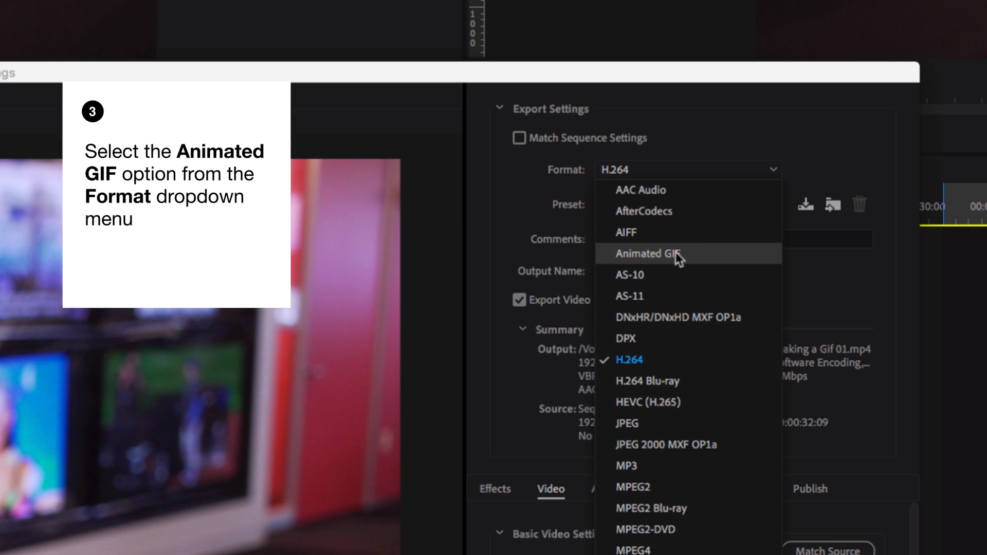 Adjusting settings in Premiere Adjusting settings in Premiere