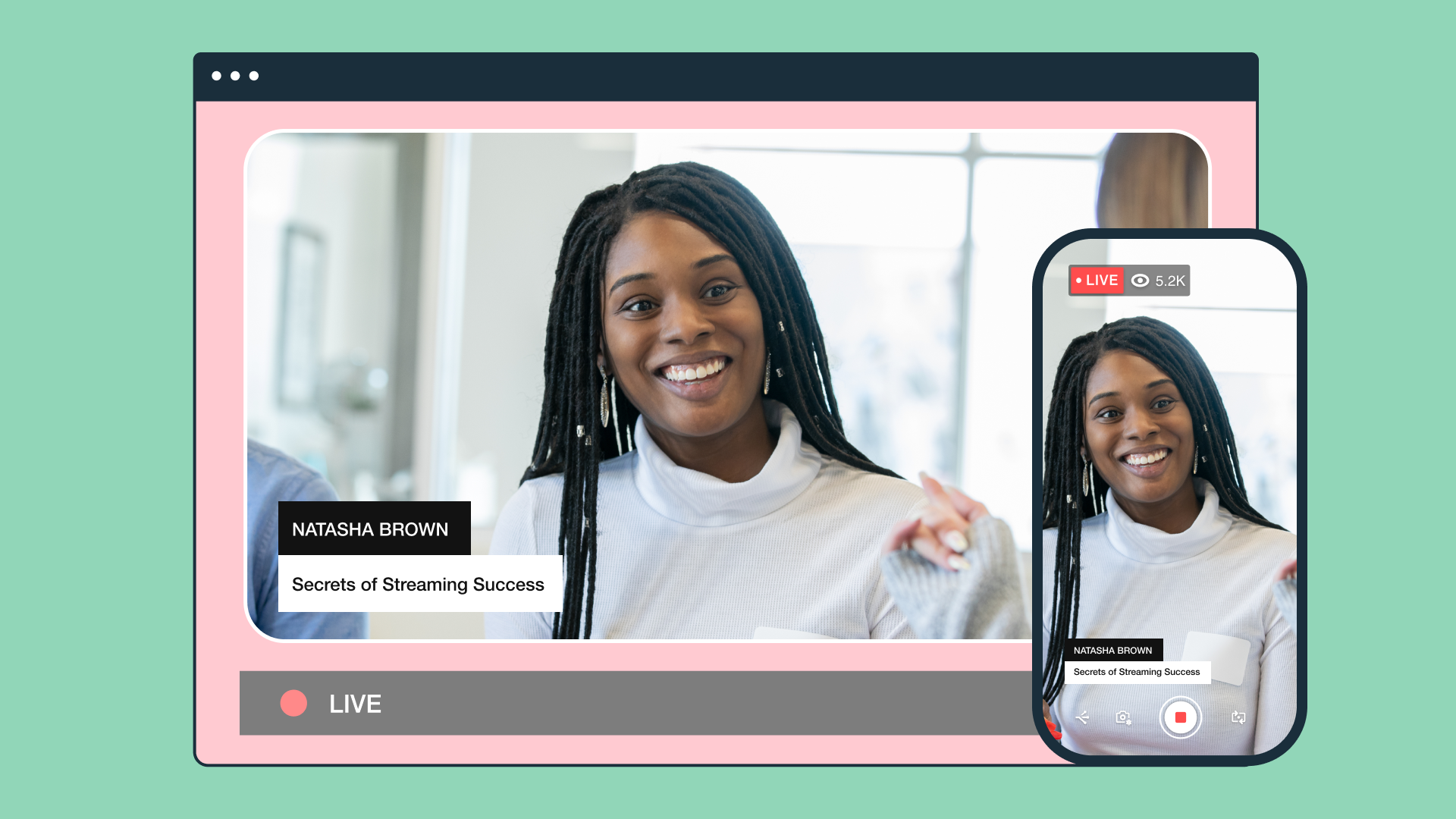 Live webinar with presenter on both desktop and mobile device