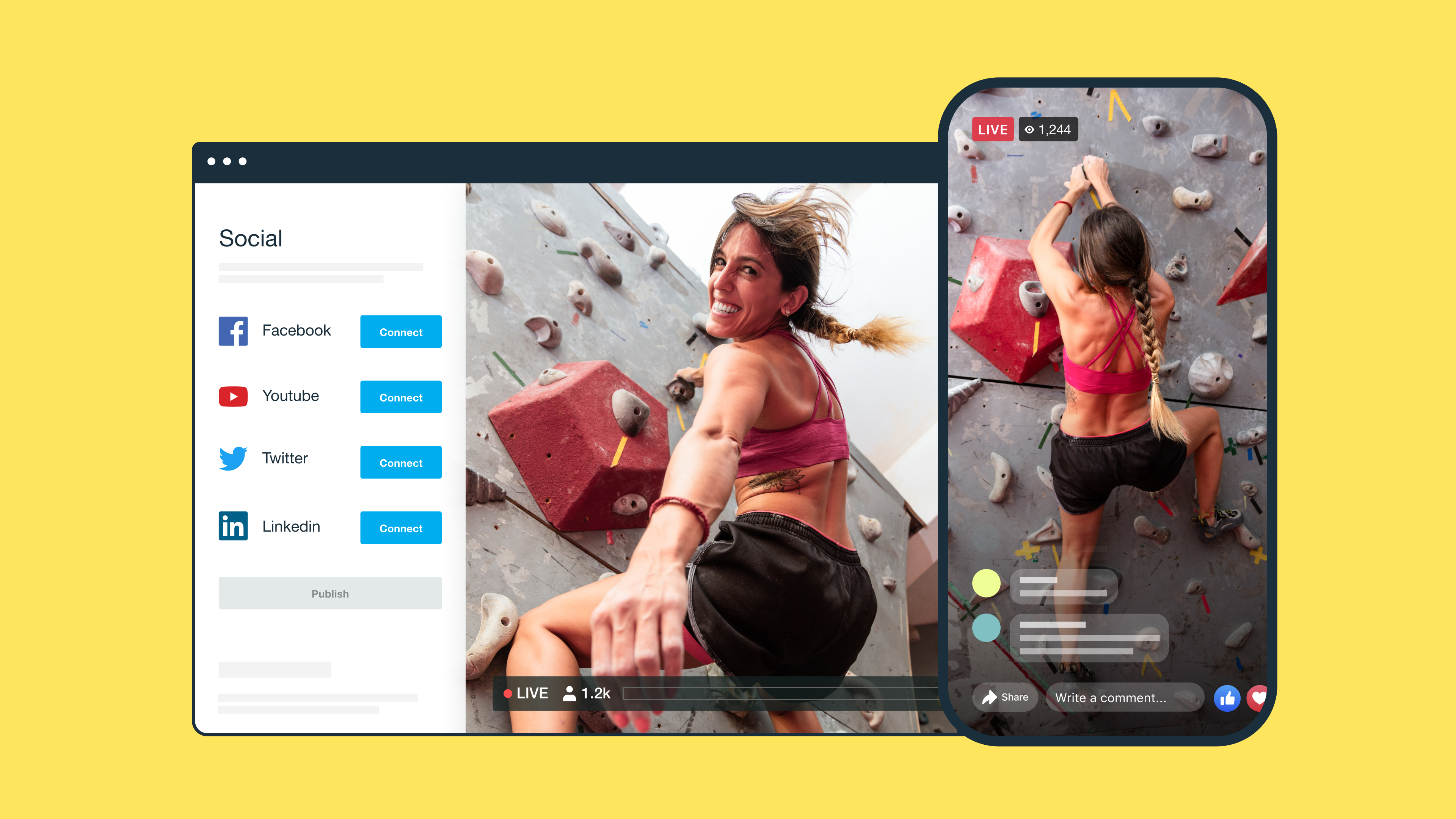 Live broadcasting rock climber Live broadcasting rock climber