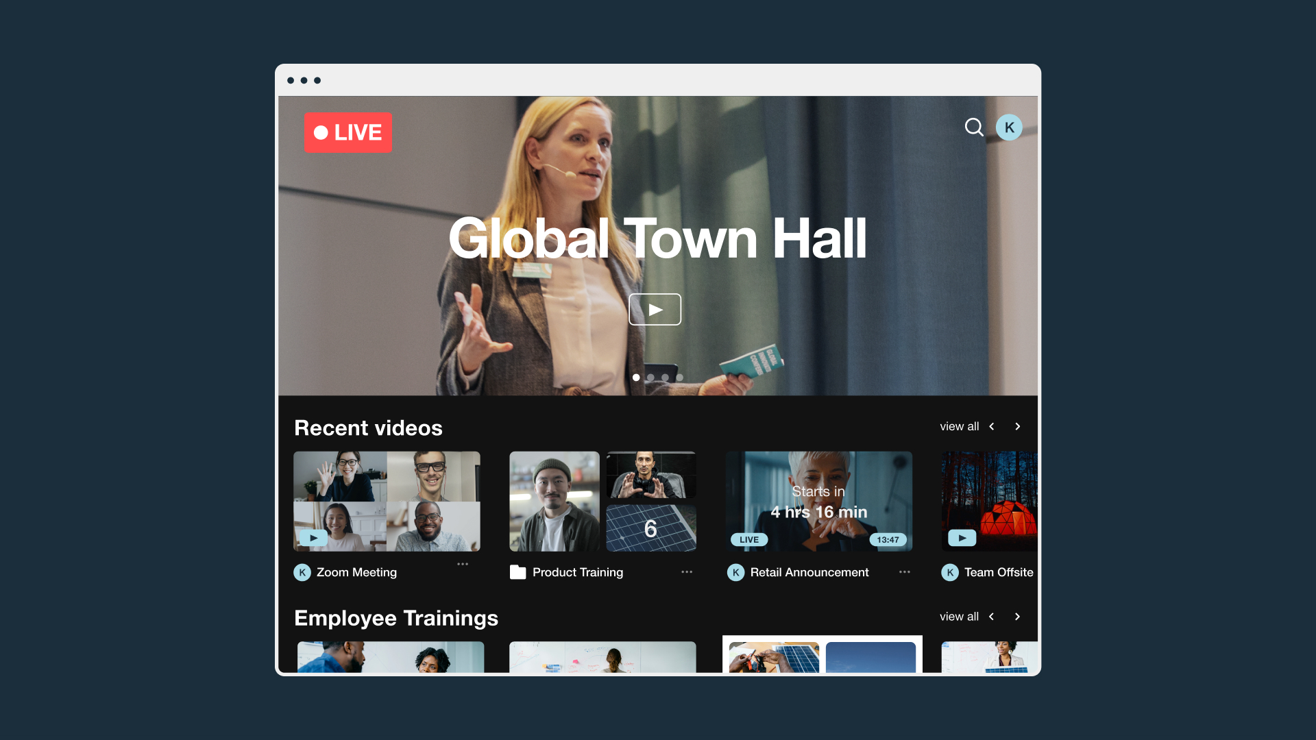 Organize your videos, centralize company comms, and set team-by-team permissions with Video Library. Organize your videos, centralize company comms, and set team-by-team permissions with Video Library.