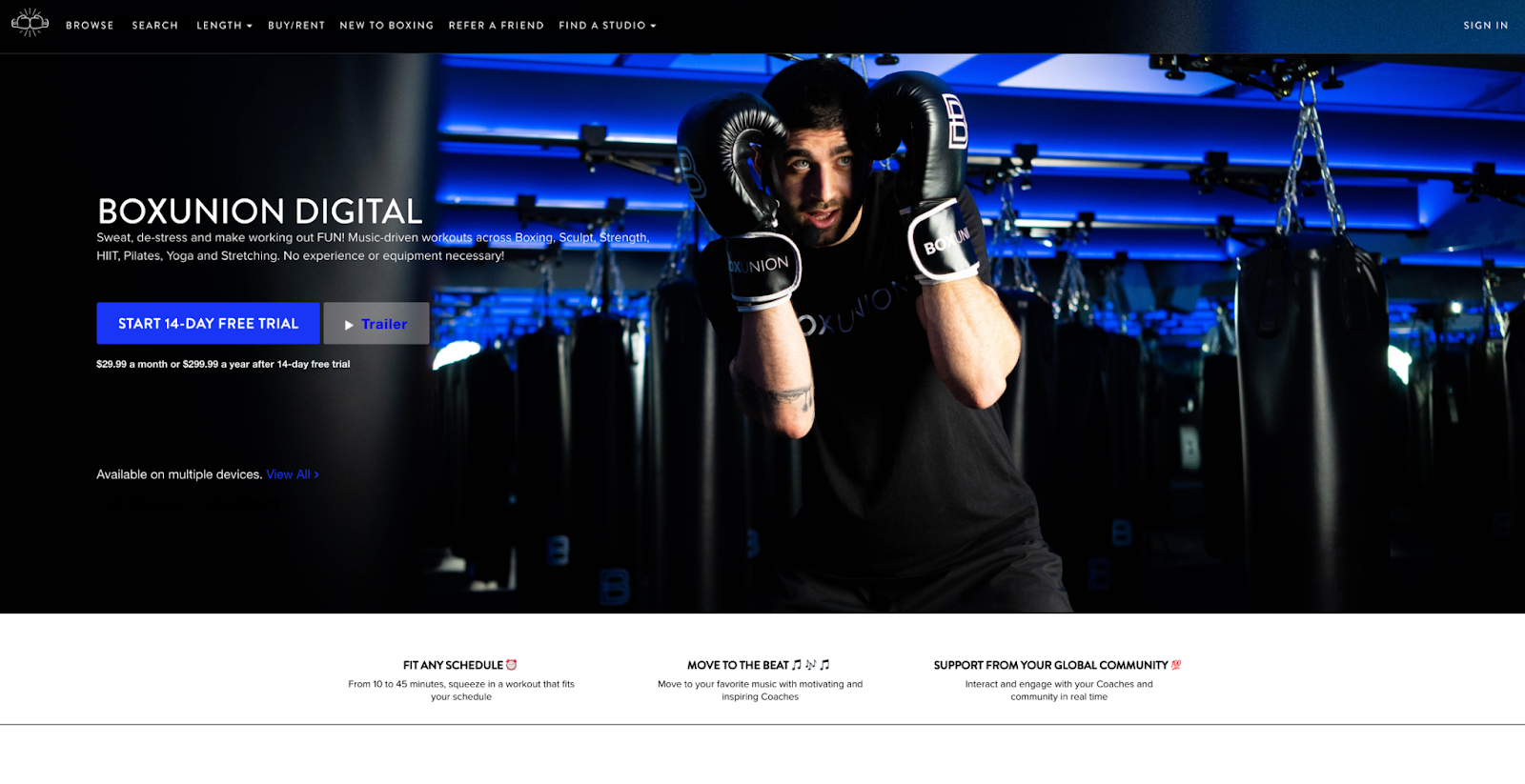 BoxUnion homepage.