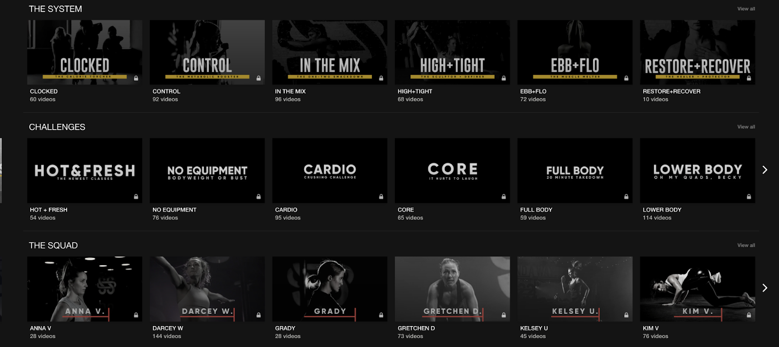 System of Strength in-demand workout library.