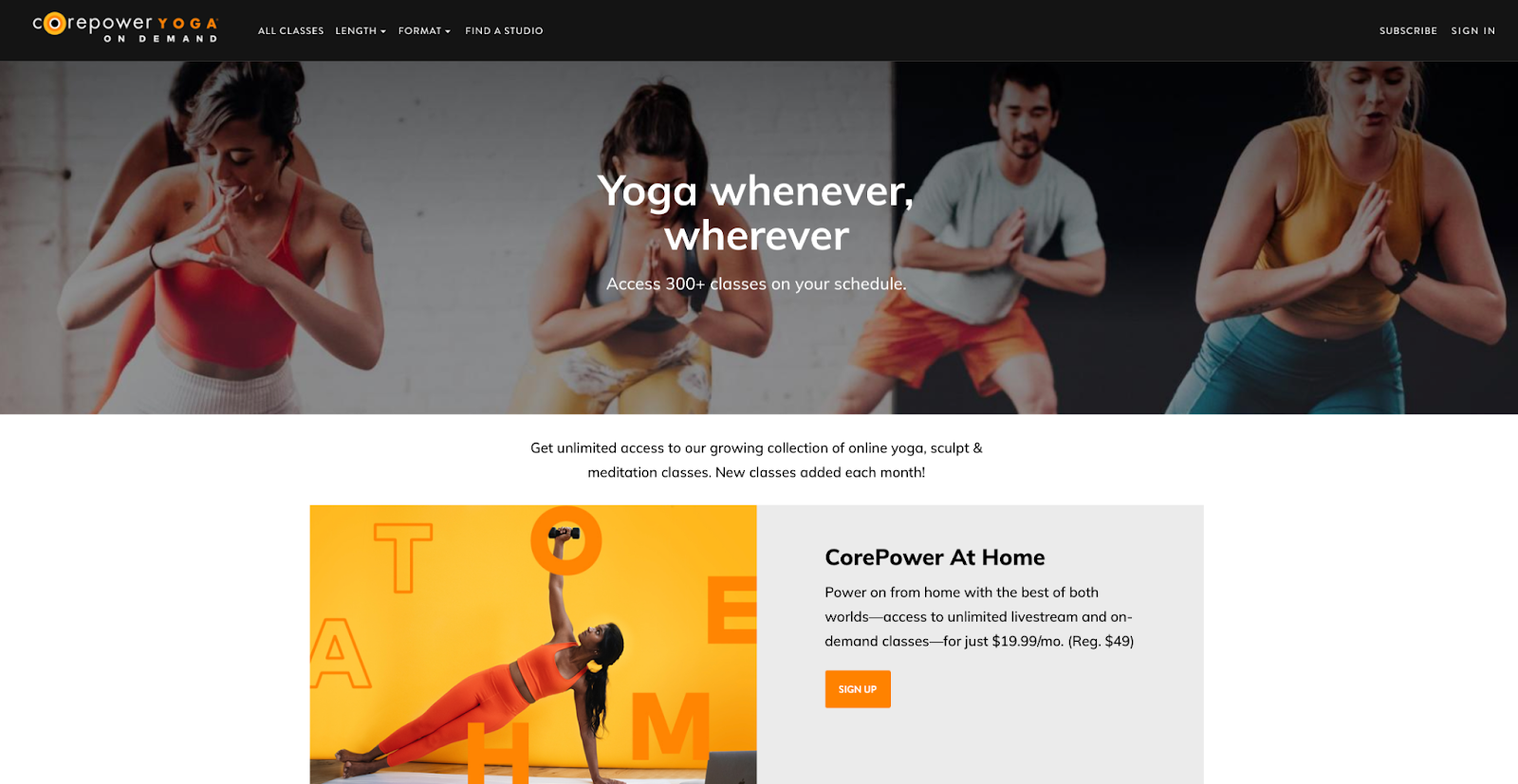 CorePower Yoga home page CorePower Yoga home page