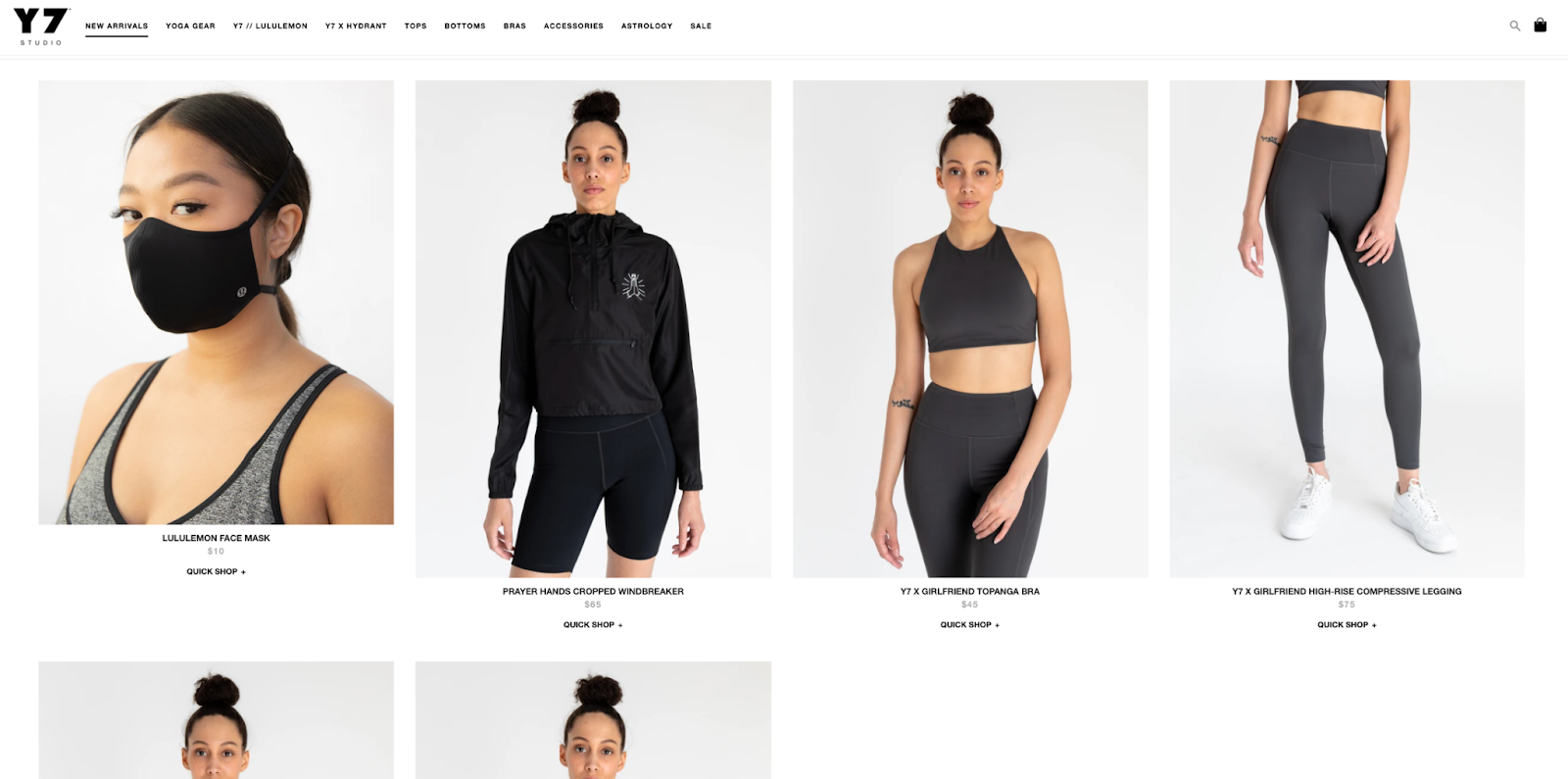 Y7 online merchandise store.