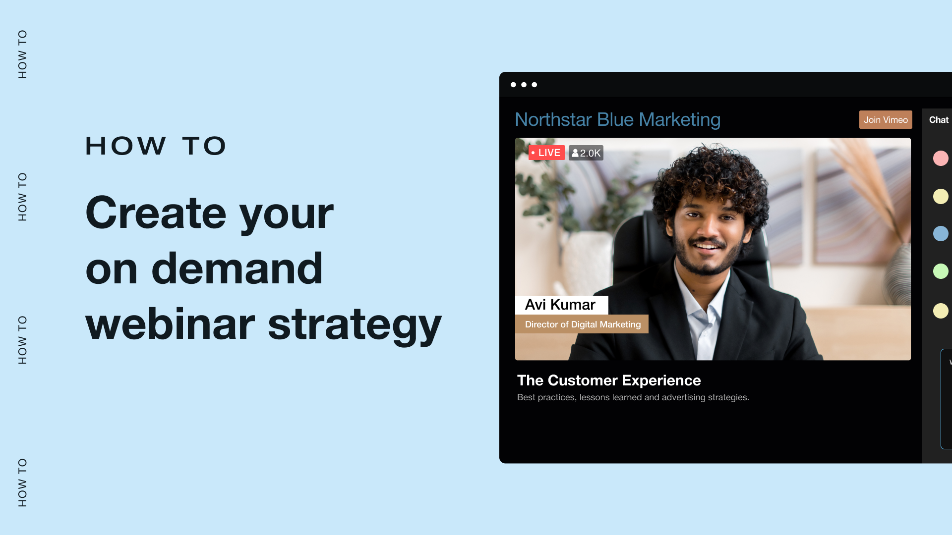 Learn about how an on-demand webinar strategy can help you grow your audience, engage your customer community, and bring in more leads. Learn about how an on-demand webinar strategy can help you grow your audience, engage your customer community, and bring in more leads.