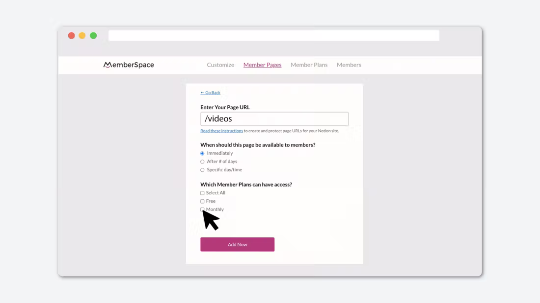 Example of MemberSpace UX Example of MemberSpace UX