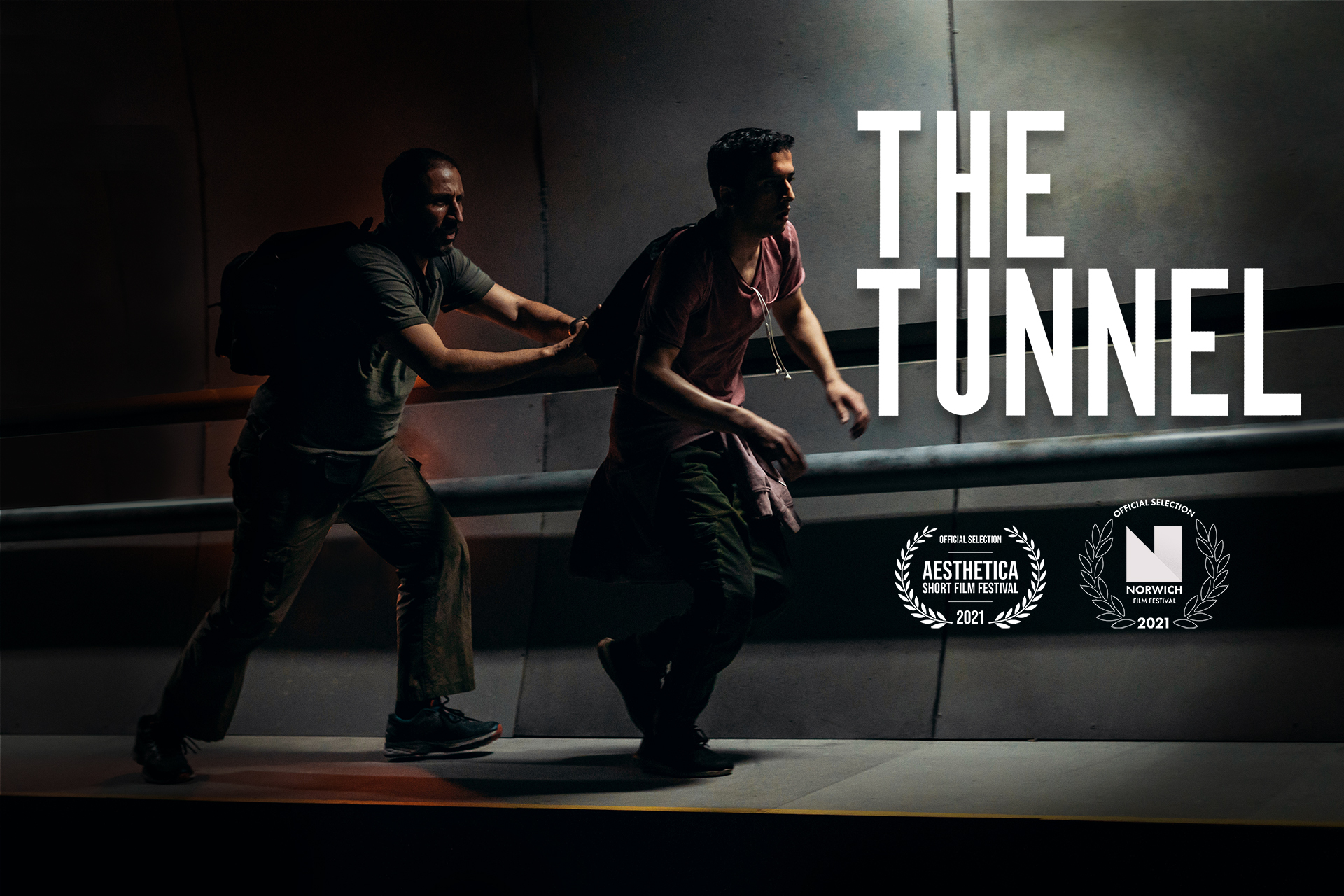 Three refugees run the race of their lives from Calais to Dover through the Euro Tunnel in Arash Ashtiani's "The Tunnel." Three refugees run the race of their lives from Calais to Dover through the Euro Tunnel in Arash Ashtiani's "The Tunnel."