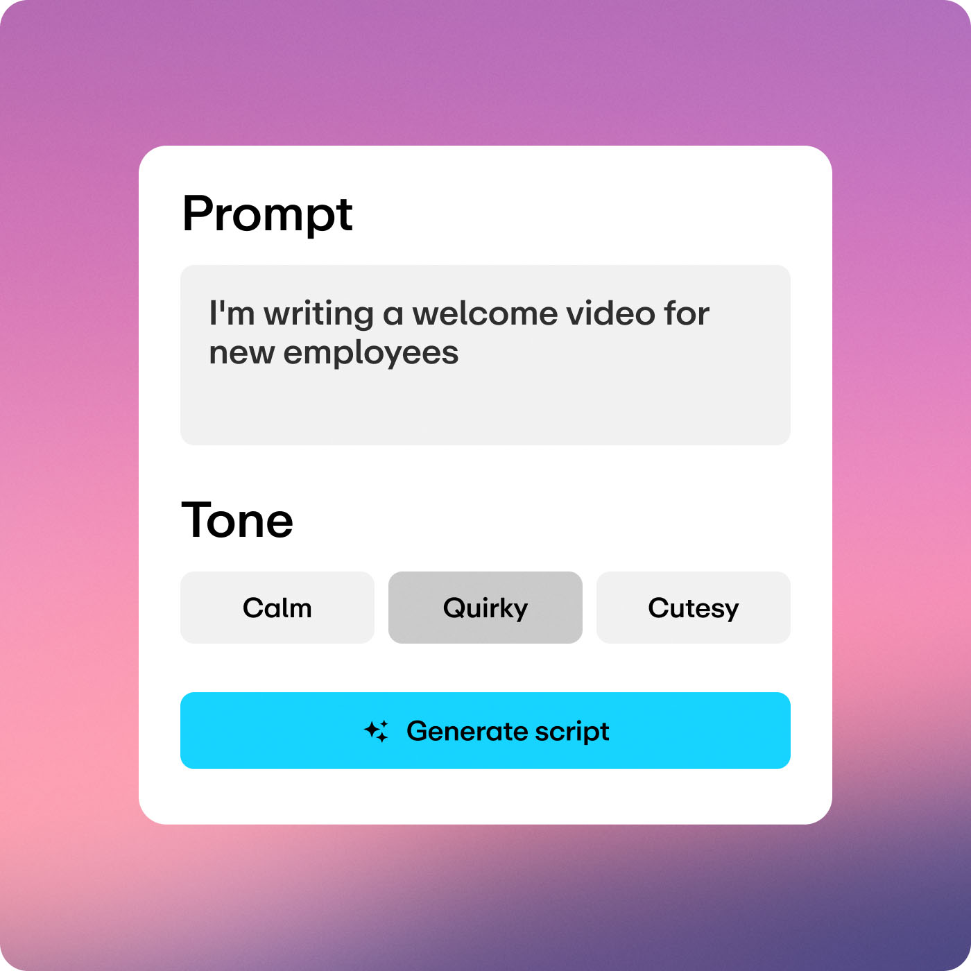Vimeo's AI script generator prompt Vimeo's AI script generator prompt