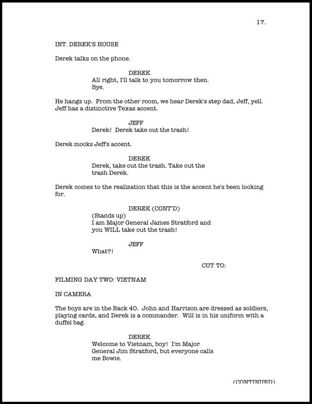 screenplay format length of slugline